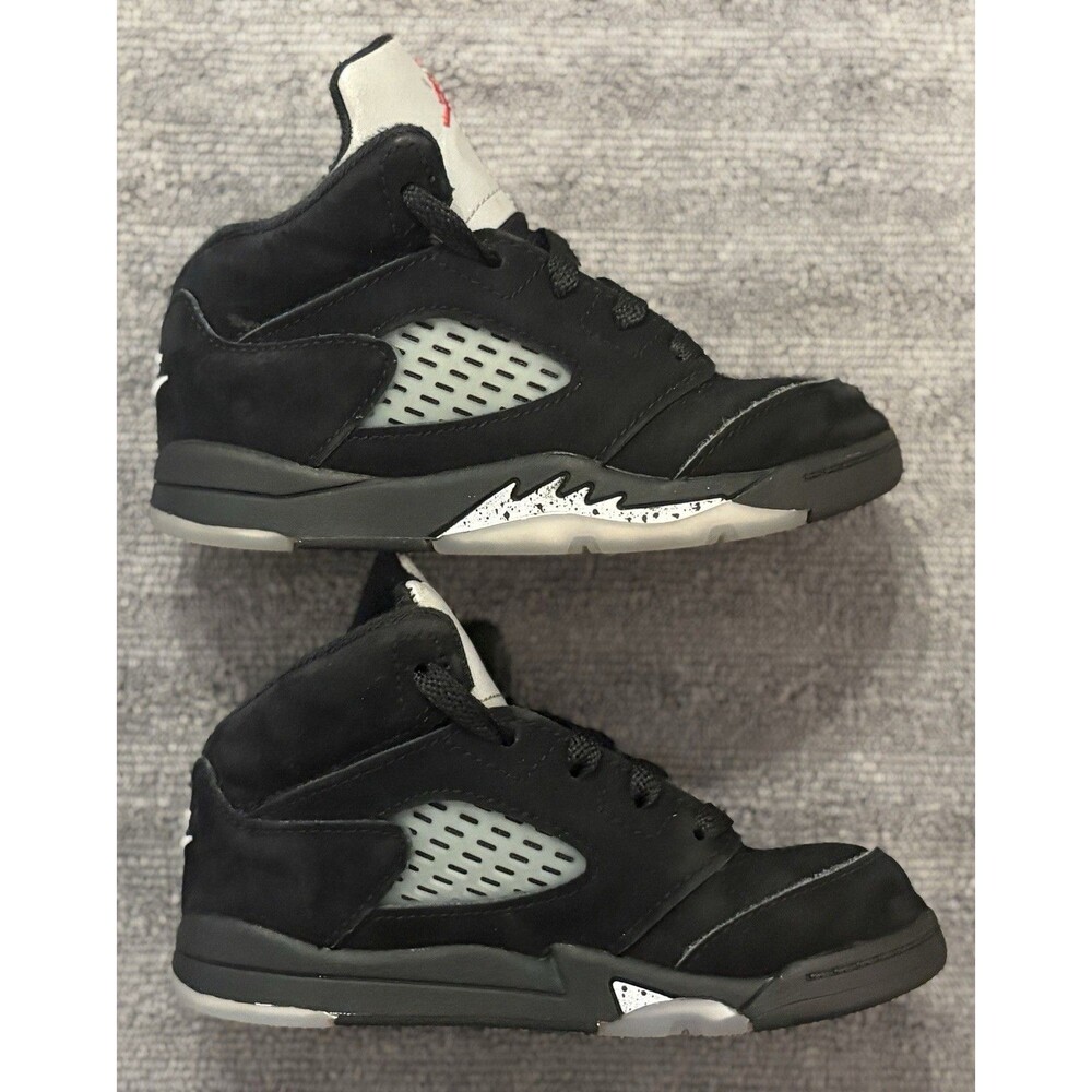 Nike Air Jordan 5 Retro OG Black Metallic Reimagined HF3977-001 Kid Size 9C